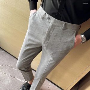 Trajes de hombre Pantalones de traje de negocios de alta calidad para hombre/pantalones de vestir formales informales a la moda para hombre/pantalones sólidos de cintura