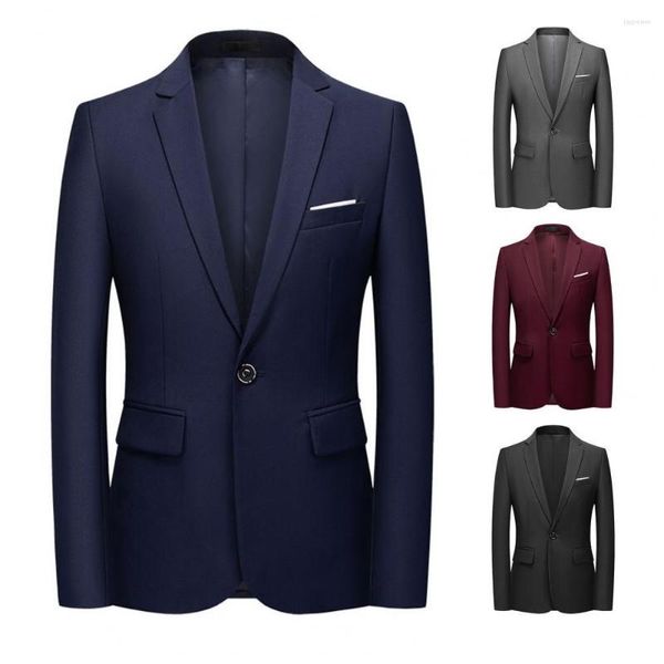 Trajes para hombres, traje para hombres, abrigo, estilo de negocios, corte entallado, chaqueta con botones individuales, chaqueta informal para novio de boda, abrigos, talla asiática