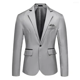 Ternos masculinos homens terno casaco primavera outono elegante fino ajuste jaqueta de casamento formal estilo de negócios com botão único