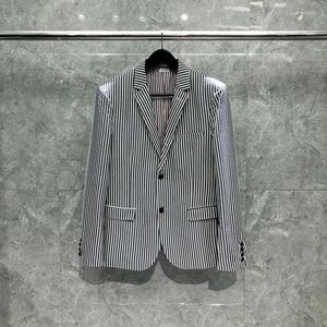 Herenpakken Men Suit jas Gestreepte Turn Down Coat Casual losse plus size Koreaans ontwerp formele slijtage vrouwen top