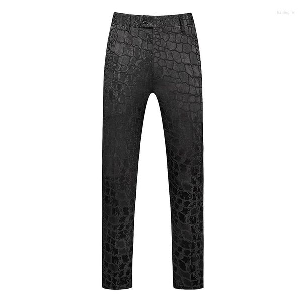 Trajes de hombre, pantalones de traje para hombre, pantalones de vestir de fiesta de boda Social de negocios para hombre de tela Jacquard de gama alta en negro/blanco y azul