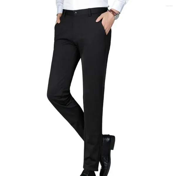 Costumes pour hommes Hommes Costume Pantalon Droit Slim Taille Haute Pantalon Fermeture À Glissière Mâle D'affaires Formel Pour L'hiver Automne