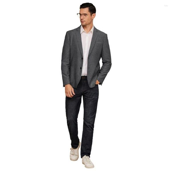 Costumes pour hommes Hommes Blazer à deux boutons Manteau Casual Notch Revers Retour Fente Haute Qualité Couleur Solide Gentleman Automne Slim Fit Veste de bureau