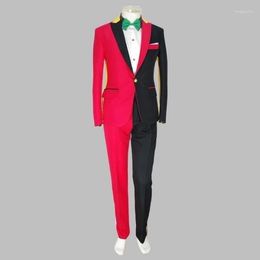 Costumes pour hommes Hommes Costume de mariage Personnalité masculine Blazers Slim pour Costume Discothèque Bar Couleur irrégulière correspondant (veste pantalon)