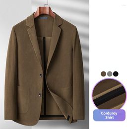 Herenpakken Heren Casual Pak Blazer Herfst Winter Licht Hoogwaardige Business Office Wear Plus Mize XXXL Vintage Brown Corduroy Coat