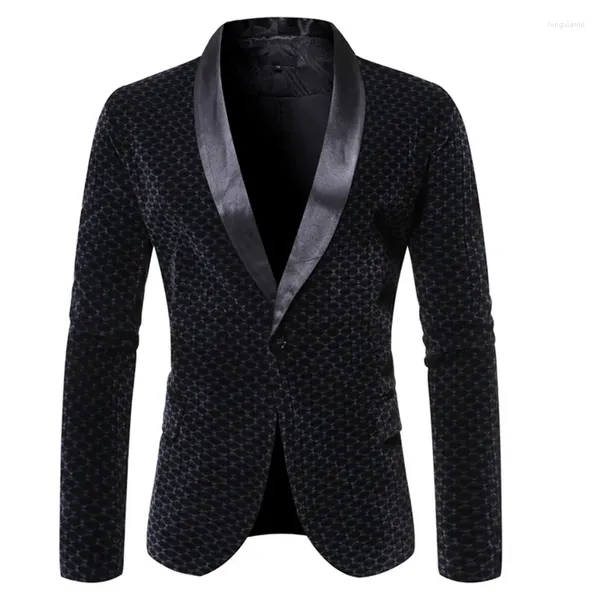 Costumes masculins Châle de châle Collier Suit Blazer Veste 2024 Marque One Button Men Business Robe Forme Costume de mariage Homme 3xl