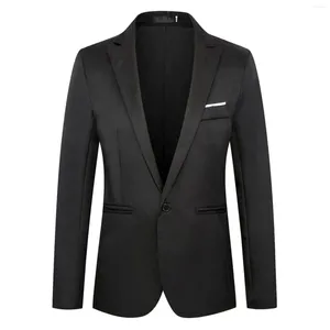 Herenpakken Heren Effen Kleur Pak Jacke Slim Fit Jas Knop Blazers Zakelijk Trouwpak-top Party Voor Mannen Terno Masculio