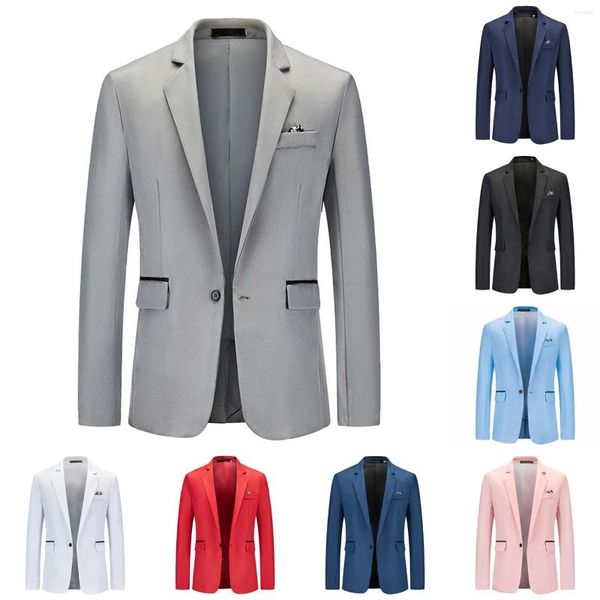 Trajes de hombre Traje de hombre Slim Fit Un botón Sólido Tuxedo Acket Business Wedding Party Homecoming para hombres