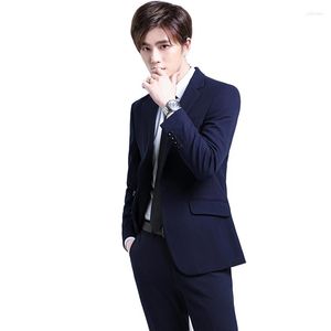 Trajes para hombres Sastre para hombre Blazer Serge Tela pesada Ropa de negocios formal para trabajar Oficina Azul marino Gris Color negro Chaqueta masculina de dos botones