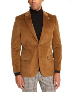 Costumes pour hommes coupe moderne Blazer en velours côtelé extensible simple boutonnage élégant homme costume vestes de haute qualité luxe hommes Blazers