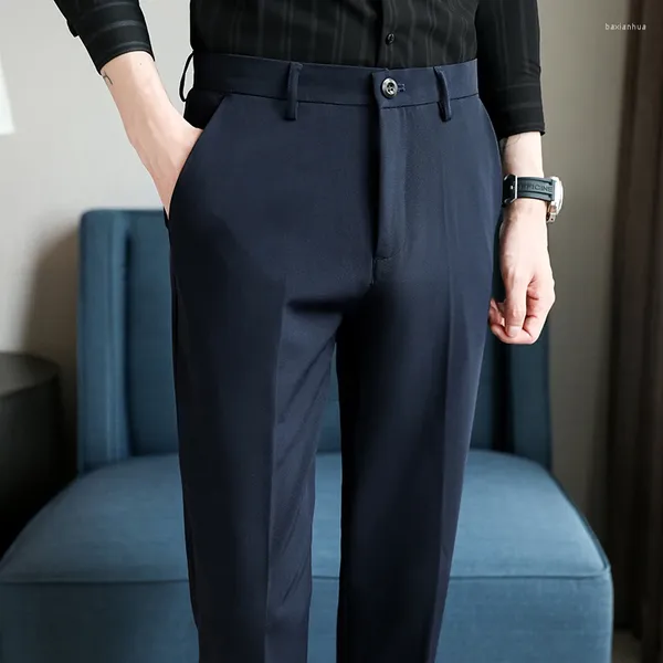 Trajes para hombres Pantalones de trajes azul marino Pantalones negros blancos gris caki pantalones hombre moda fit de marca masculina ropa 38-28