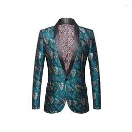 Herenpakken Nachtclub Trend Blazers voor mannen Jacquard Luxe enkele knop Mode Hoge kwaliteit Slim Fit jas Gentleman Terno Masculino
