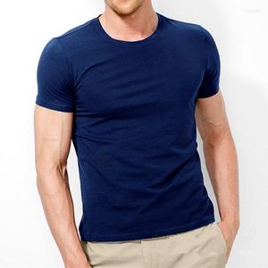 Costumes pour hommes NO.2-7585 MRMT 2022 marque hommes T-Shirt couleur Pure coton Lycra T-Shirt à manches courtes mâle col rond hauts