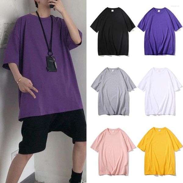 Trajes de hombre NO.2 A1318, camisetas de talla grande para hombre, camiseta holgada informal de manga corta de Color sólido, Camiseta de algodón con cuello redondo, camisetas de verano para hombre