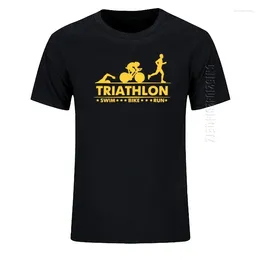 Costumes masculins No.2A1289 Triathlon Swim Bike Run Athlete Sport Tshirt Men Streetwear HARAJUKU T-shirt pour hommes surdimensionnés