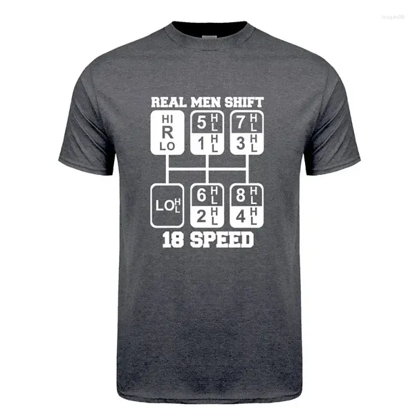 Costumes masculins No.2A129 Real Men Shift 18 vitesses drôle de camion T-shirts T-shirt à manches courtes à manches courtes