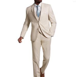 Costumes pour hommes revers cranté hommes sur mesure mode Costume masculin beau marié mariage Blazer rendez-vous porter 3 pièces maigre