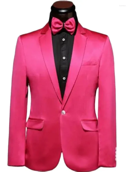 Costumes pour hommes revers cranté sur mesure 2 pièces veste pantalon décontracté hommes formel rose Blazer pantalon affaires pour tenue de fête de mariage