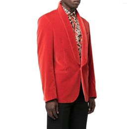 Herenkostuum Oranje Fluwelen Blazer Sets Slim Fit 2 Stuk Zwart Pak Broek Casual Mode Heren Prom Kleding Plus Size Tuxedo Outfits