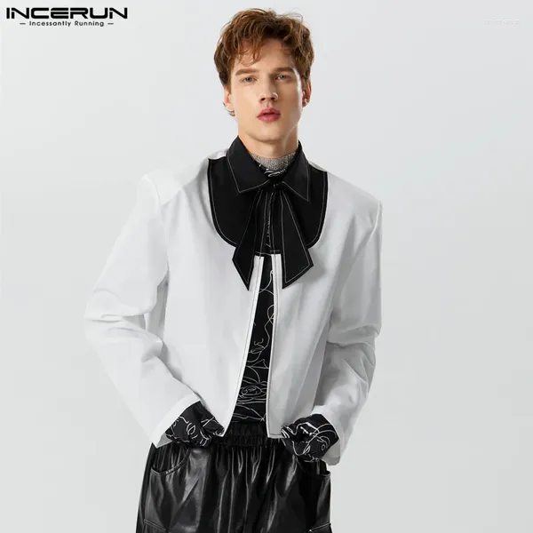 Costumes pour hommes Party Clubwear Style Tops Incerun Blackwhite Contrasting Design Costume Veste Mode décontractée Blazer à manches longues S-5XL