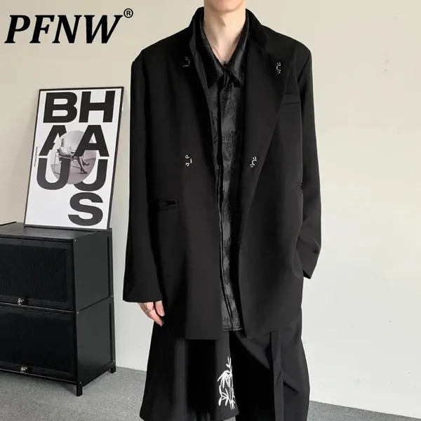 Costumes masculins pfnw niche d'hiver d'automne haut sens de boucle noire de boucle en métal noir