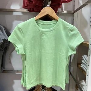 Herenpakken roze t-shirt met lange mouwen vrouwen 2024 lente schattige witte tees crop top dames zomer Korea y2k causaal sexy o nek basic t-shirt