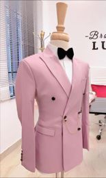 Herrenanzüge Rosa Slim Fir Männer Modedesign Hochzeit Prom Bräutigam Blazer Sets Smoking 2-teilige Jacke Hose Maßgeschneiderte Kostüm Homme