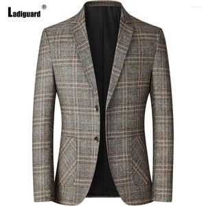 Costumes masculins plus taille de fête formelle Blazers Lapel Collar Vestes hommes Vintage Plaid Tops Ourwear 2024 Winter Cashmere Blazer