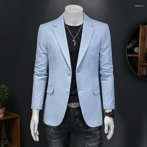 Trajes para hombres Plyesxale Sky Blue Casual Man Blazer Chaqueta con estilo 5XL Tamaño grande Boda Hombres Slim Fit Back Double Splits Blazers Q1307