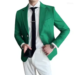 Costumes pour hommes Couleur pure Business Twill costume veste noire / vert de mode de mode de mariage Ball Blazers Blazers Slim Fit Coat
