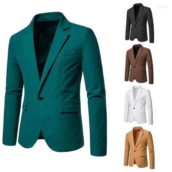 Costumes pour hommes qualité Blazer daim loisirs décontracté hommes veste mode sieste manteau simple bouton mince homme haute Blazers costume