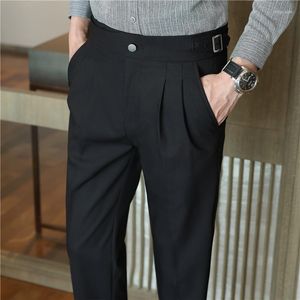 Costumes pour hommes qualité mode taille haute drapé vêtements de cérémonie pantalons de bureau hommes vêtements 2022 Slim Fit décontracté costume d'affaires pantalon robe