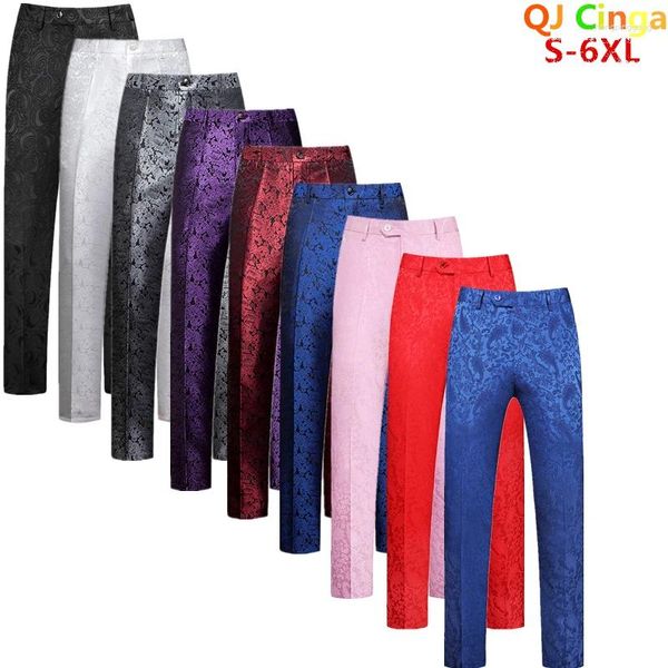 Costumes pour hommes Pantalon de costume rouge Pantalon de fête de mariage Mode Robe d'affaires Hommes Bleu Noir Pantalones Hombre Pantalons blancs S-5XL 6XL