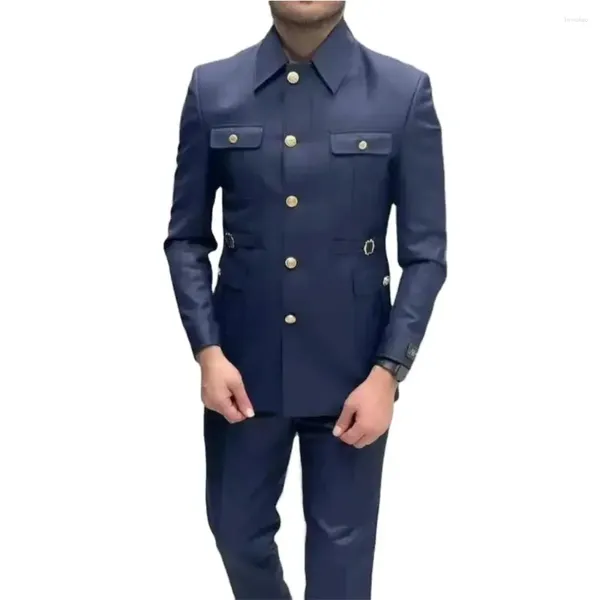 Costumes pour hommes coupe régulière 2 pièces sur mesure homme vêtements Tuxedos mariage marié robe de bal Terno Masculinos Completo pantalon