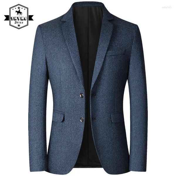 Trajes para hombres clásicos retro blazers casuales para hombres negocio simple chaqueta de traje de estilo británico color sólido color solapa suelta caballero formal