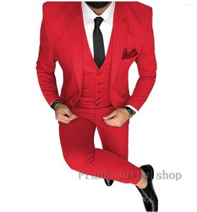 Herenpakken Royal Blue Red Black Gray Single Brest Wedding Suit Business Forma Mens Bruidegom Kostuum Homme Slim Fit