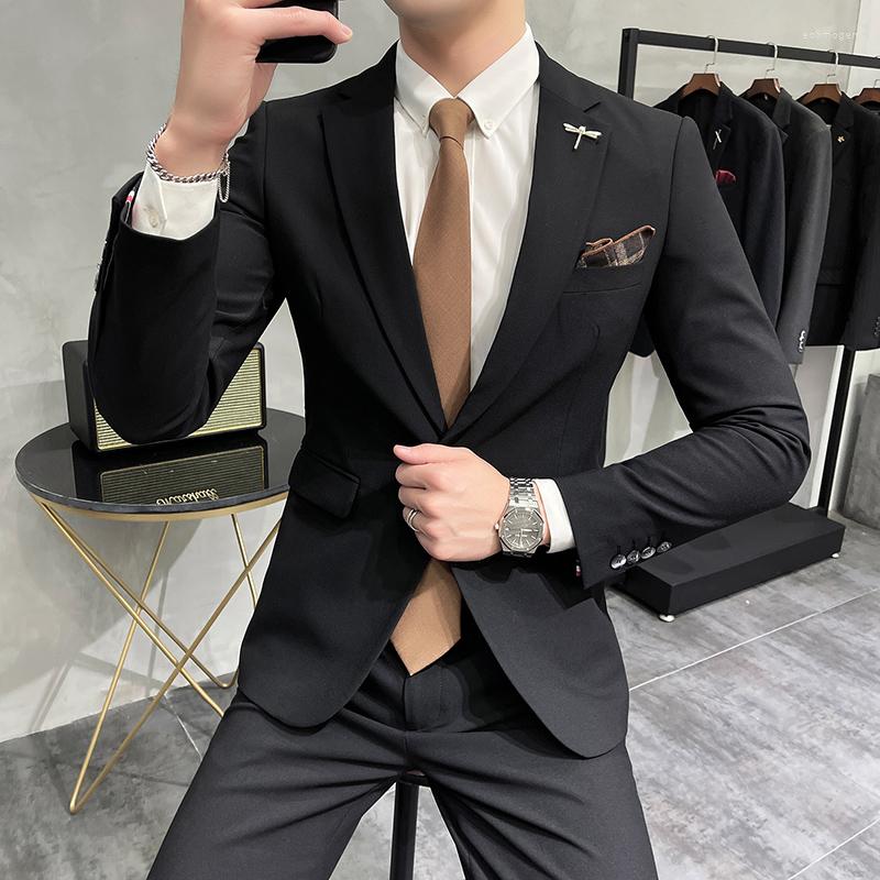 Men's Suits S-7XL (Blazer Pants) Fashion Business Gentleman Casual British Style Slim Trend Wedding Dress Banquet 2-piece Set