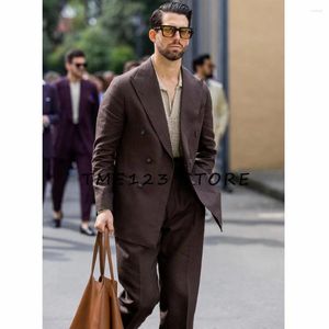 Herenpakken serge tweedelig pak licht licht luxe hoogwaardige elegant voor mannen man broek herenkleding mannelijk