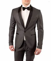 Trajes para hombre Traje de 2 piezas con un botón y solapa chal (conjunto de pantalón y chaqueta)