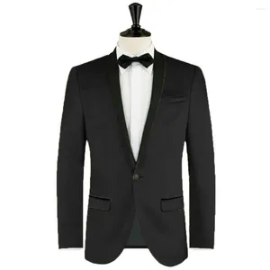 Costumes pour hommes châle revers vêtements d'hiver un bouton veste en velours élégant homme costume Blazer pour la fête de bal en manteau masculin vêtements d'extérieur