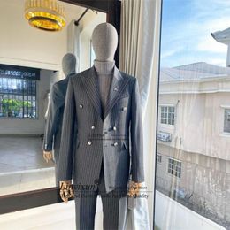 Trajes de hombre con cuentas brillantes para hombre, para boda, chal, solapa, novio, esmoquin, conjuntos de 2 piezas, Blazers de graduación para hombre, Trajes ajustados Para Hombres