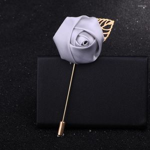 Herenpakken Silver Gray Rose Fashion broche pin Men Women Blazer Suit rapel trouwfeest boutonniere charm sieraden kleding accessoire