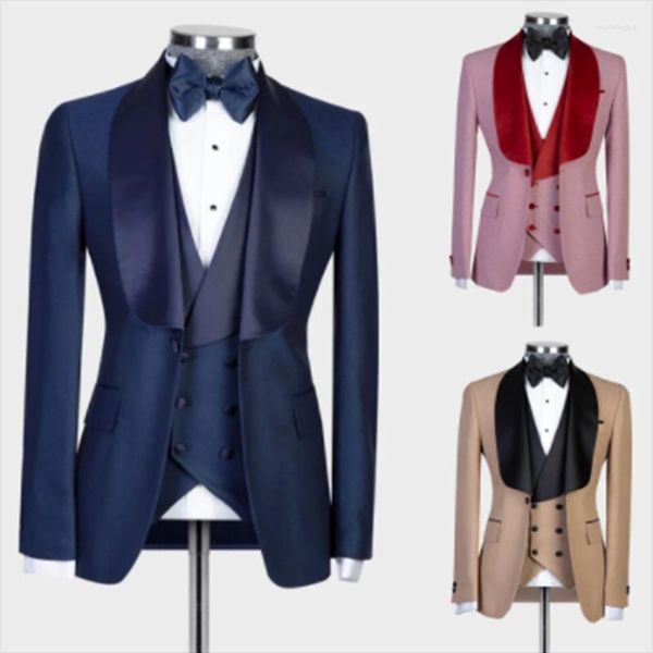 Trajes de hombre Simple Tweed de lana para hombre Peaky Blinders Traje de 3 piezas Auténtico Ajuste a medida Esmoquin de boda clásico vintage