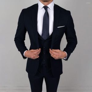 Herenpakken Single Breasted 3 stuks Jas Vest Broek Bruiloft Formele Slijtage Notched Revers Zakelijke Bruidegom Blazer Tuxedos Terno