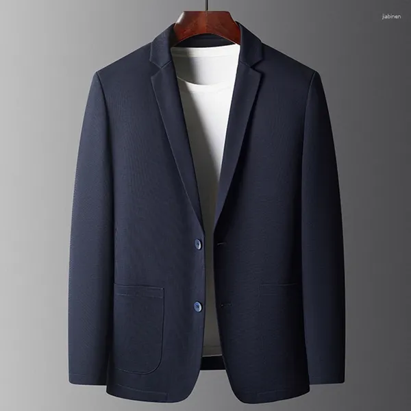 Trajes de Hombre Slim Otoño Casual Blazer Moda Clásico Cómodo Color Sólido Solapa Traje Chaqueta Hombre Caqui Azul Negro Gris