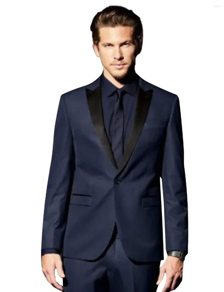 Costumes pour hommes Slim Fit 2 pièces un bouton smokings de fête de mariage costume sur mesure