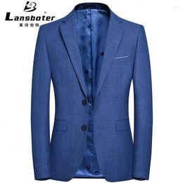 Costumes masculins Slim Fit British Design Blazer Men Quality Blue Two Buttons Suit Veste Business Wedding Party Masculino FS-209