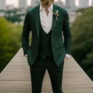 Herenpakken Slim Fit Voor Mannen Bruiloft Italiaanse Stijl Man Jasje Met Vest Broek 3 Stuks Custom Bruidegom Tuxedo 2024 Gemaakt