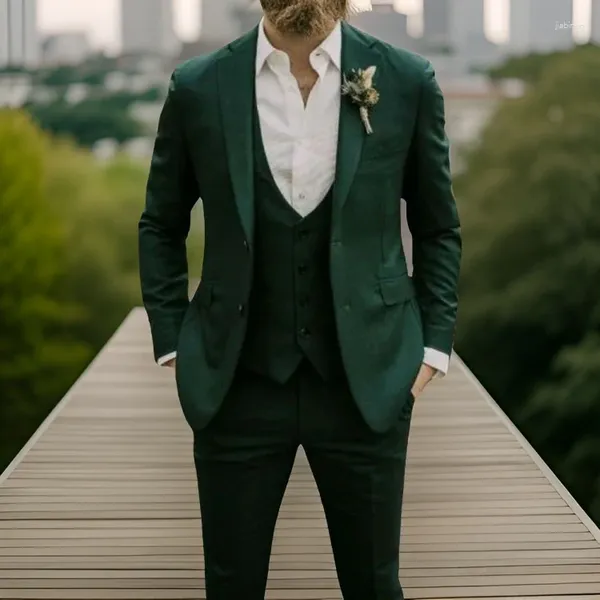 Costumes pour hommes, coupe cintrée pour mariage, Style italien, veste avec gilet et pantalon, 3 pièces, smoking de marié personnalisé, fabriqué en 2024
