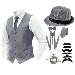 Costumes pour hommes Slim Fit, costumes pour hommes, boutons veste solide Vintage Gite avec cravate, hommes costumes de bal accessoires de bal de chapeau 8pcs plus taille